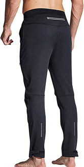 Men'S Winter Cycling Pants, Windproof Fleece Thermal Bike Pants, Breathable Athletic Sweatpants for Running